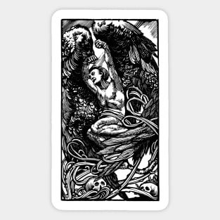 Winged Person with Skulls Sticker